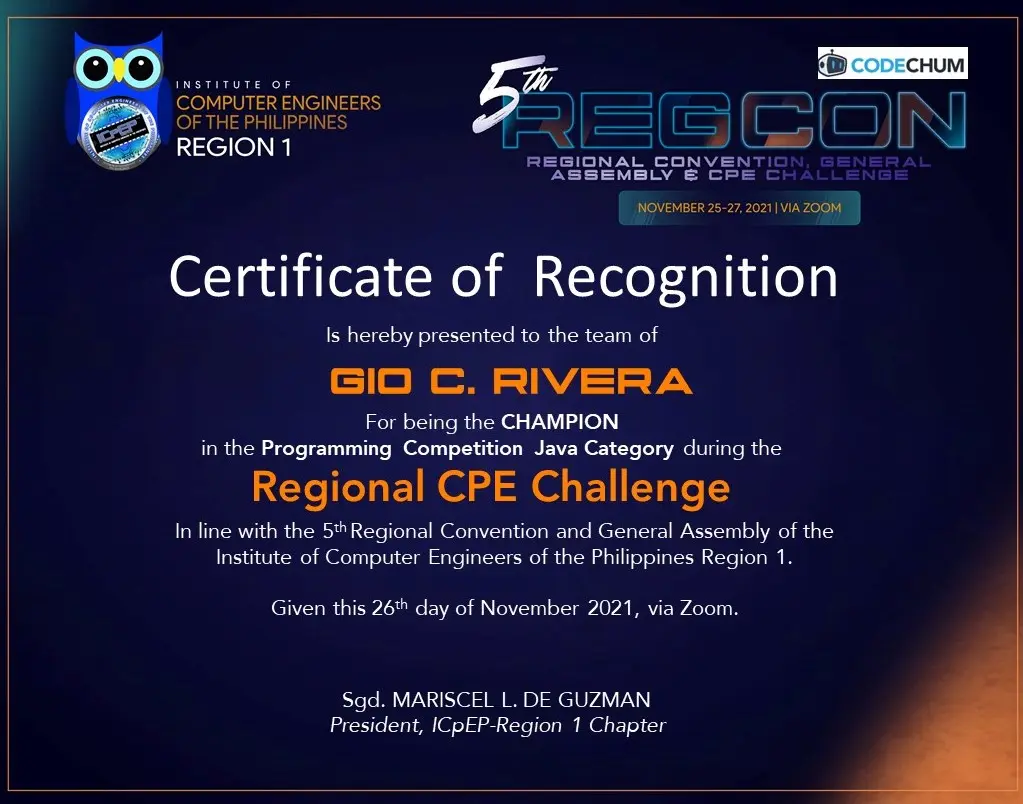 Programming Competition Champion