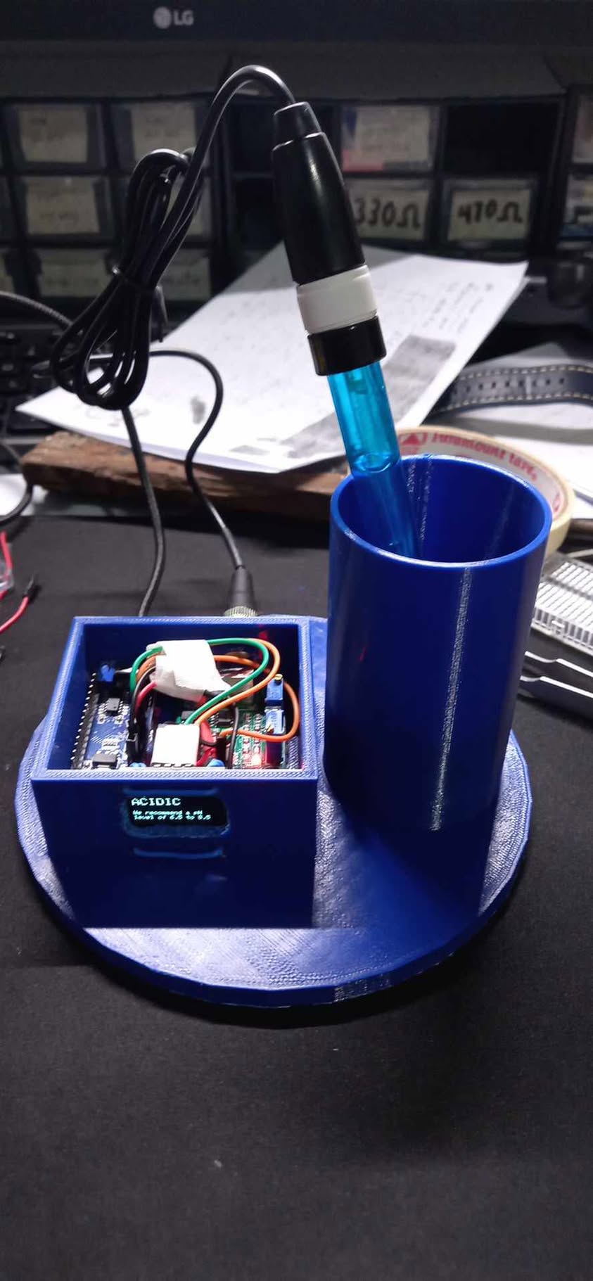 pH probe testing with the prototype enclosure