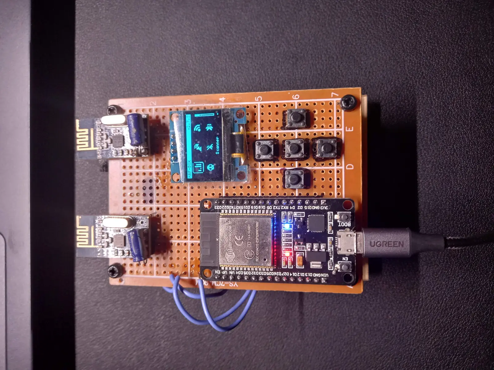 ESP32 and nRF24 project components