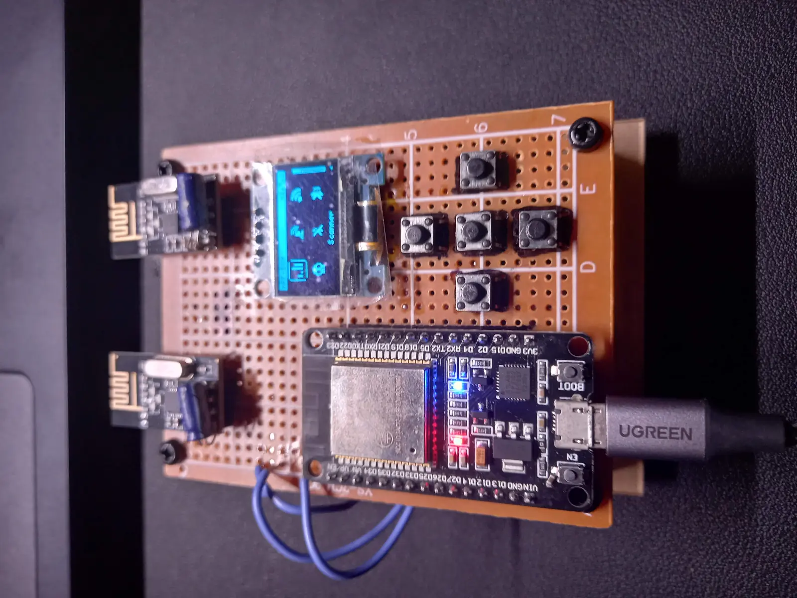 ESP32 wireless security device assembly